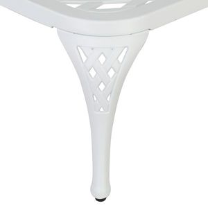 Tumbona de aluminio fundido para patio, color blanco, con respaldo ajustable, 193*64.5*93cm - Product Image 4