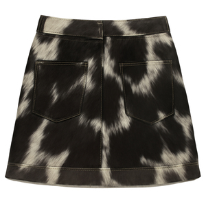 Signature Cowhide <b>Pencil</b> <b>Skirt</b>-Handmade Vintage Style Genuine Leather and Fur Printed XS Winter Statement Piece Cheap Price - Product Image 3