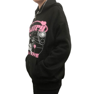 Custom Hoodie Manufacturer Y2k Streetwear Vintage Acid <b>Wash</b> Distressed Embroidery Patch Letter With Graphic Zip up Men's Hoodie - Product Image 6
