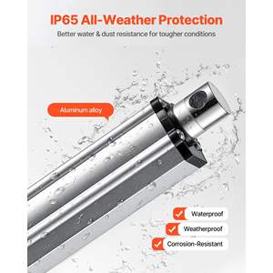 محرك خطي مقاوم للماء IP65 بجهد 12 فولت، طول 4 بوصات، سعة 675 رطل/3000 نيوتن، سرعة حركة 0.2 بوصة/ثانية، للاستخدام الخارجي مع أقواس تثبيت، طراز أسطواني - Product Image 4