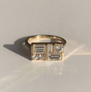 แหวนหมั้น/แต่งงานสไตล์วินเทจสุดหรูสีทอง14K ใส่ได้ทั้งชายและหญิงมีเพชรทรงวงรีใช้ในห้องแล็บสำหรับครบรอบของผู้หญิง - Product Image 1