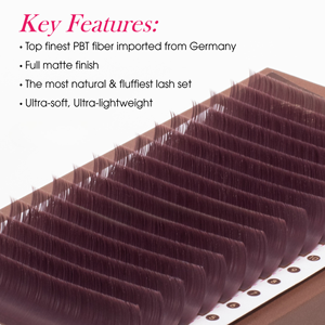 Charmlash Extensions de cils personnalisées en gros, plateaux de cils marron, extensions de cils classiques mats, ruban adhésif personnalisé marron mat - Product Image 1