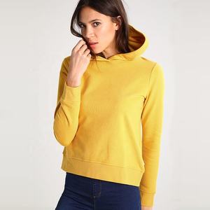 Pull à capuche brodé jaune citron pour femme Sweat-shirt tricoté de style décontracté avec logo personnalisé quantité minimale de commande bas pour l'hiver - Product Image 1