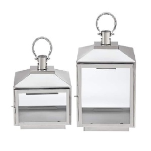 Exclusive Stainless Metal Exquisite <b>Lantern</b> with Elegant Glass for Home Hotels Living Room Christmas Decoration <b>Candle</b> <b>Lantern</b> - Product Image 2