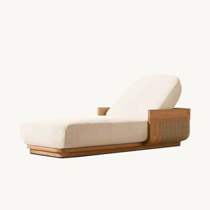 Tumbona Moderna de Madera de Teca para Exteriores, Minimalista, para Piscina, Patio, Resort o Villa - Product Image 2