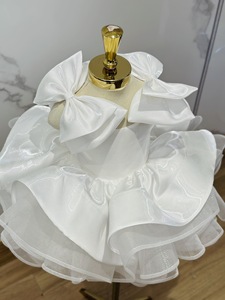 29 Wholesale Girls’ <b>Light</b> Blue Flower Girl Dress with Large Side Bows, Multi Layer Fluffy Skirt for Party and Special Events - Product Image 6
