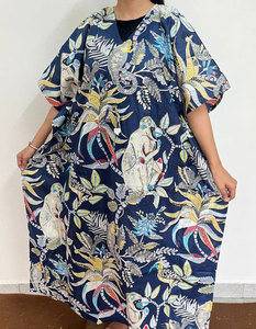 Vestido Kaftán Largo de Algodón Estampado para Mujer con Diseño Floral Único y Tacto Suave - Product Image 4