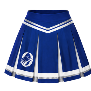 Ensemble uniforme de cheerleading sublimé bleu et blanc à manches longues avec jupe plissée – Tenue de sport d'équipe pour entraînement et performance – Personnalisable - Product Image 6