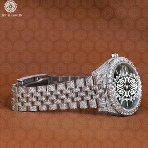 Reloj de Lujo Charm_Jewels para Mujer, con Incrustaciones de Diamantes, Acero Inoxidable, Cuarzo Analógico, Esfera Redonda de 38 mm, Cristal de Zafiro, Cierre Plegable - Product Image 3