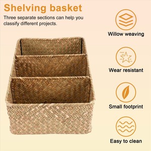 Hand-Woven Seagrass Storage <b>Baskets</b> Handmade Storage <b>Basket</b> Wholesale eco-friendly Made in Viet Nam - Product Image 6