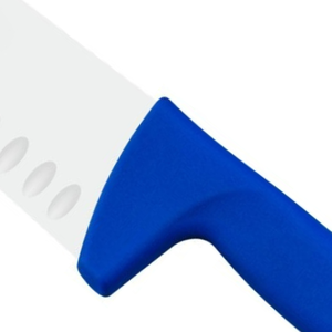 Couteaux à découper la viande professionnels avec lame en acier inoxydable à rainures Granton et manche ergonomique bleu pour boucherie professionnelle - Product Image 6