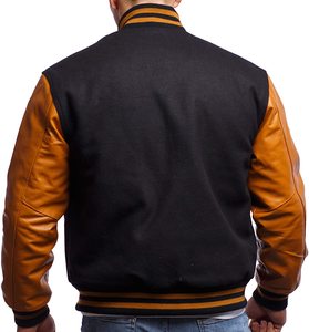 แจ็คเก็ตวาร์ซิตี้ลำลองสำหรับผู้ชายรุ่นใหม่ OEM สำหรับฤดูหนาว คอตั้ง ปิดด้วยกระดุม แจ็คเก็ตเลตเตอร์แมน บอมเบอร์แจ็คเก็ต แจ็คเก็ตเบสบอล CP-MLJ-03 - Product Image 2
