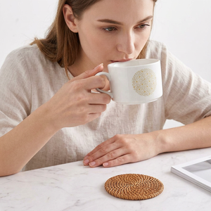 The Handmade Collection Classic Wood Round <b>Mats</b> & Pads-Food Grade Reusable Handmade Customizable Sizes for Home & Office Use - Product Image 1