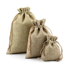 Sac cadeau en tissu de jute réutilisable avec cordon de serrage, 7 pouces, pochette de rangement écologique imprimée pour cadeaux - Product Image 5