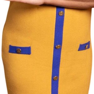 Vestido Midi de Punto con Botones para Mujer, Estilo Elegante de la Hermandad Griega Sigma Gamma Rho, Color Dorado - Product Image 5