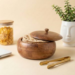 Solid Wood Roti <b>Box</b> <b>with</b> <b>Lid</b> – Handmade Wooden Chapati <b>Storage</b> Container - Product Image 3