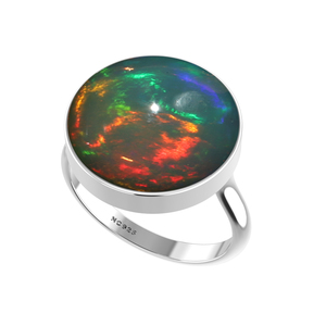 925 Sterling Silver <b>Ring</b> Bezel Setting Ethiopian <b>Opal</b> Gemstone Mix Shapes Classic Wedding Party Trendy Fashionable Unisex - Product Image 2