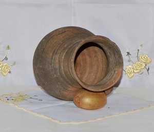Vase antique en terre cuite, récipient rustique en poterie, carafe en argile vintage, décoration décorative style ferme Wabi Sabi pour la maison - Product Image 4