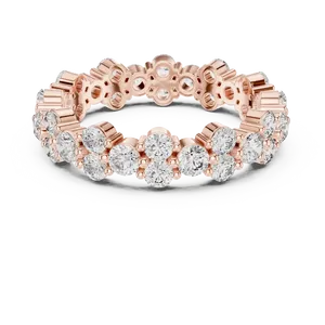 Double <b>Row</b> Cluster Round Lab Grown Diamond Eternity Band 1.98ctw 10K 14K 18K Solid Gold Unisex Ring IGI Certified Fine Jewelry - Product Image 3