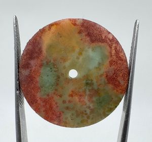 Cadran de montre en agate sanguine naturelle, disque de 31,5 mm, pierre bleue, fait main sur mesure, épaisseur 1 mm, trou central de 2 mm, classique et élégant - Product Image 3