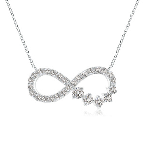 จี้เพชรทรงกลมจาก Infinity Lab Grown Diamond ดีไซน์เนอร์ พร้อมเพชรทรงกลม ทอง 10K 14K 18K เงิน 925 935 ของขวัญแต่งงานสุดหรู - Product Image 2
