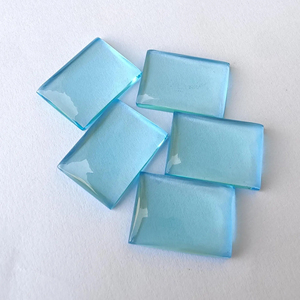 Pierre précieuse calibrée en quartz bleu AAA+ rectangulaire, cabochon à dos plat, pour la fabrication de bijoux, toutes tailles disponibles - Product Image 1