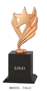 Trofeo Estrella Metálica, Plateado en Oro, Plata y Oro Rosa, Modelo 746 A B C, Grabado Duradero, Premio para Deportes y Juegos - Product Image 6