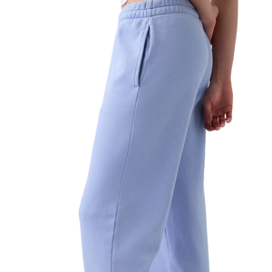 Women Light Blue Fleece Sweatpants Drawstring <b>Elastic</b> <b>Waist</b> Straight Leg Relaxed Fit Casual Soft Winter Lounge <b>Trousers</b> - Product Image 5