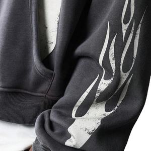 High Quality Oversized Acid Washed Hoodie Custom Logo Heavyweight Distressed Silk Screen Printing for <b>Winter</b> Season Solid - Product Image 4
