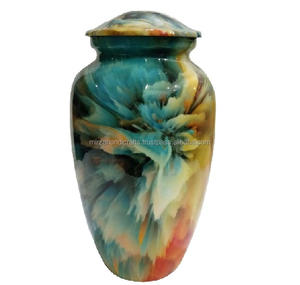 Urnes classiques blanches et bleues de haute qualité pour adultes Fournitures funéraires de crémation commémoratives de Style américain pour cendres humaines - Product Image 3