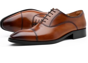 Formal High Quality Genuine Leather <b>Brown</b> Dark Color Lightweight Breathable Durable <b>Lace</b>-up Spring Shoes <b>Boots</b> Leather Made - Product Image 6