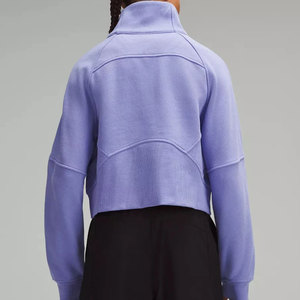 Sudadera Unisex de Felpa Francesa con Media Cremallera, 100% Poliéster, Cuello Alto, Largo Regular, Corte Regular, Color Liso, Casual - Product Image 3