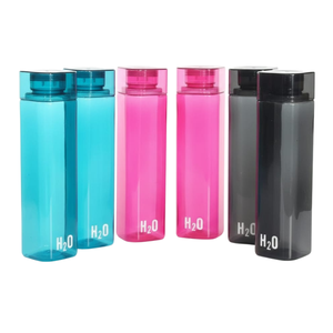 ชุดขวดน้ำพลาสติก H2O สีสันสดใส 5 ชิ้น ขวดน้ำทรงเพรียวใส ใช้ซ้ำได้ ปิดสนิท ป้องกันการรั่วซึม เหมาะสำหรับออกกำลังกาย โรงเรียน และการเดินทาง - Product Image 1