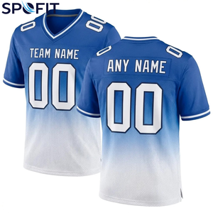 Maillots de football américain personnalisés pour hommes, col en V, sublimation dégradée, vente en gros, vêtements d'équipe, t-shirts de football pour garçons - Product Image 1