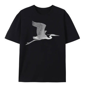 T-shirt à manches courtes pour homme, col rond, noir, coupe classique, 100% coton jersey, respirant, 180g, imprimé à l'écran - Product Image 1
