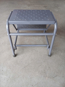 บันไดเหล็กแบบมีล้อสำหรับงานหนัก รับน้ำหนักได้ 204 กก. บันไดแพลตฟอร์มสำหรับเก็บสินค้าในคลังสินค้า พร้อมล้อเลื่อน - Product Image 3