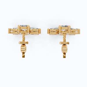 ต่างหูทองคำ 10K ประดับเพชรเพาะเลี้ยงรูปผีเสื้อ รับรองโดย IGI ดีไซน์แบบกลุ่มหลายรูปทรง เครื่องประดับชั้นดีสำหรับผู้หญิงสำหรับงานปาร์ตี้ - Product Image 2