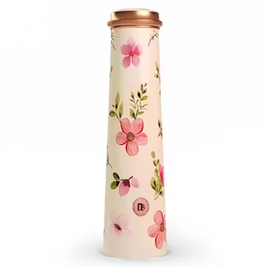 Black Marble Print Copper Water Bottle Luxury Designer Leakproof Reusable Hydration Bottle Eco Friendly Travel <b>Drinkware</b> - Product Image 3