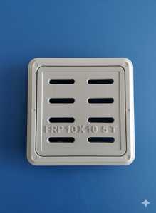 Wave FRP Square Gully <b>Cover</b> 10 X 10 5-T Molded Composite <b>Drain</b> Grate with High-Intensity Prismatic Visibility Model 3 - Product Image 2