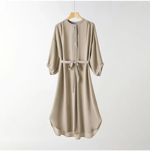 Abaya Moderna Informal Hecha a Mano con Bordado, para Mujer, Larga hasta el Suelo, Manga Larga, Tela Suave y Cómoda, Ligera, Transpirable y de Secado Rápido - Product Image 5