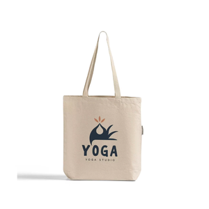 Bolsa de tela natural 100% algodón estampada con asas largas, logotipo personalizado, reutilizable, para compras, para pedidos al por mayor - Product Image 5