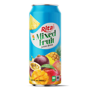 Bebida de Jugo de Frutas Mixtas en Lata de 490 ml, Etiqueta de Diseño Gratuito, Buen Sabor, Suplementos de Fruta Fresca, Bebida con Sabor a Puré - Product Image 1