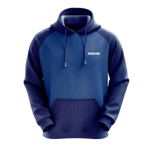 Sweat-shirt à capuche pour homme, couleur vert-bleu foncé, coupe classique, en coton French Terry, décontracté, couleur unie, avec poche, pour l'automne - Product Image 5