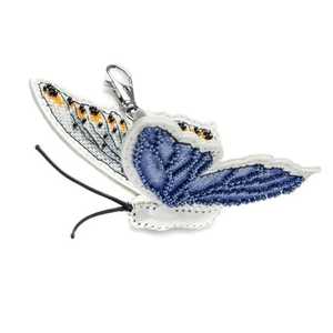 ead Embroidery kit on artificial leather 3D "<b>Bag</b> <b>Charm</b> Butterfly - Product Image 3