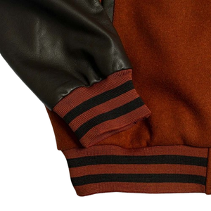 Custom Logo Wool Chenille Embroidery Baseball Letterman <b>Jackets</b> Men Vintage Blank Leather Sleeve Wool <b>Varsity</b> <b>Jacket</b> - Product Image 6