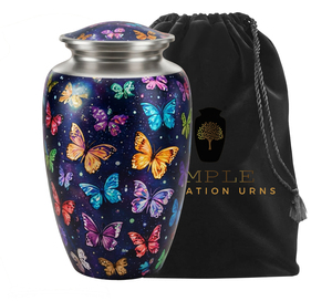 โกศบรรจุอัฐิรูปผีเสื้อหลากสีสัน สำหรับผู้ใหญ่ ทำด้วยมือจากอะลูมิเนียม สไตล์ยุโรปอเมริกัน ขนาด 220 คิวบิกอินช์ - Product Image 3