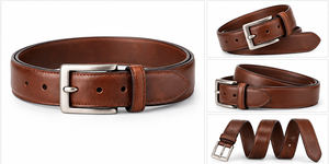 Ceintures habillées tendance en cuir véritable pour hommes, ceintures de créateur de mode, personnalisation de marque, fournisseur en gros OEM ODM - Product Image 3