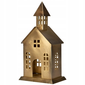 Portavelas con forma de casa, linterna metálica vintage para mesa, candelabros con forma de casa, decoración para mesa de comedor, artesanías, linterna metálica - Product Image 6