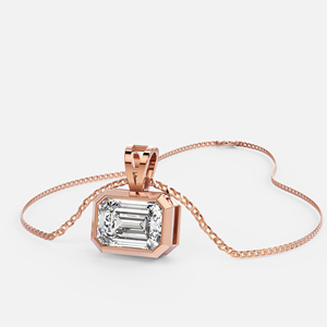 Pendentif en diamant taille émeraude 1,00 carat, or massif 18 carats plaqué rhodium, bijoux pour femmes, certifié IGI, charme minimaliste - Product Image 4