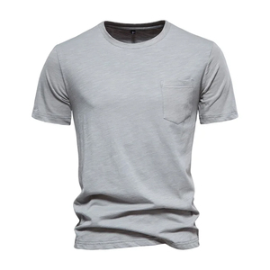 เสื้อยืดผู้ชายคุณภาพพรีเมียม แบบเรียบง่าย สีพื้น ผ้าฝ้ายใยไผ่ ผลิตในปากีสถาน - Product Image 1